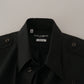 Dark Green Cotton Slim Fit Casual Men Shirt