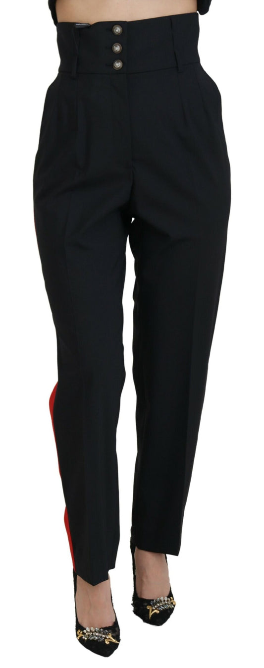 Elegant High-Waist Tapered Wool Pants