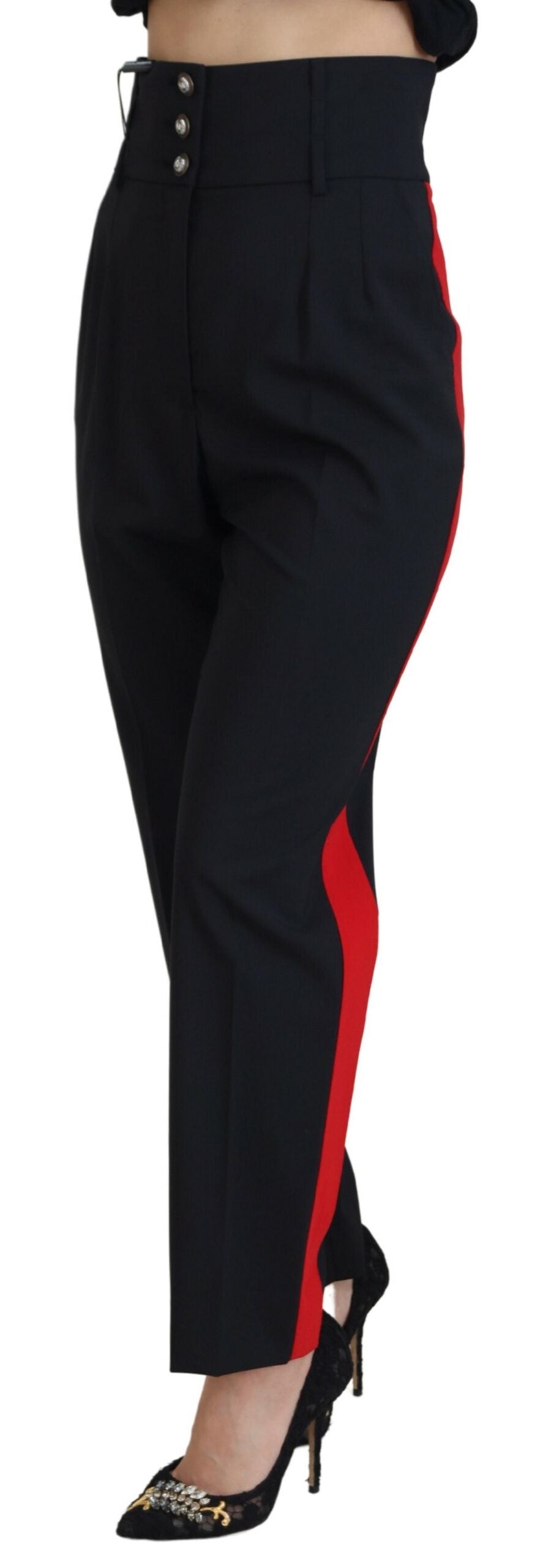 Elegant High-Waist Tapered Wool Pants