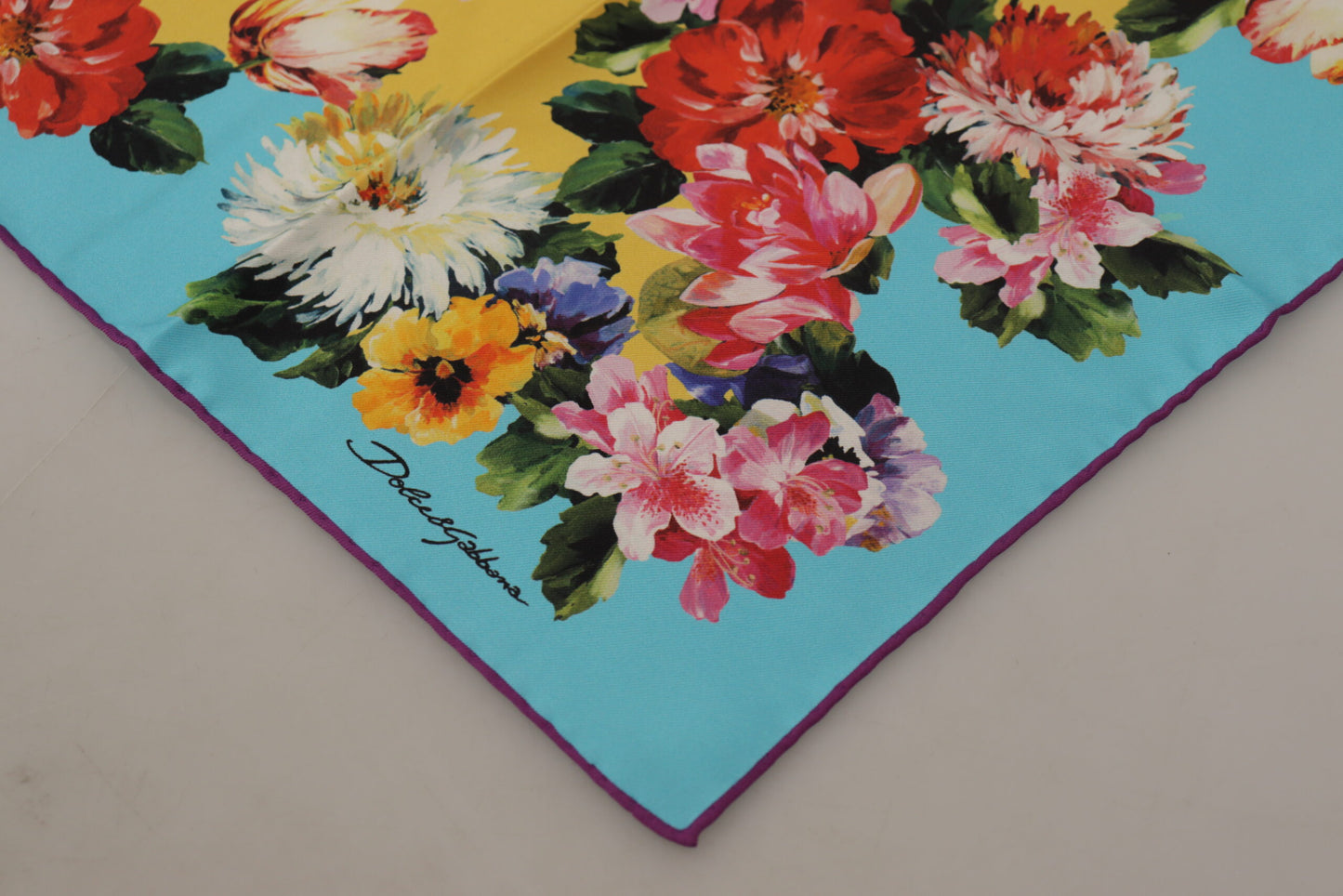 Elegant Multicolor Floral Silk Scarf