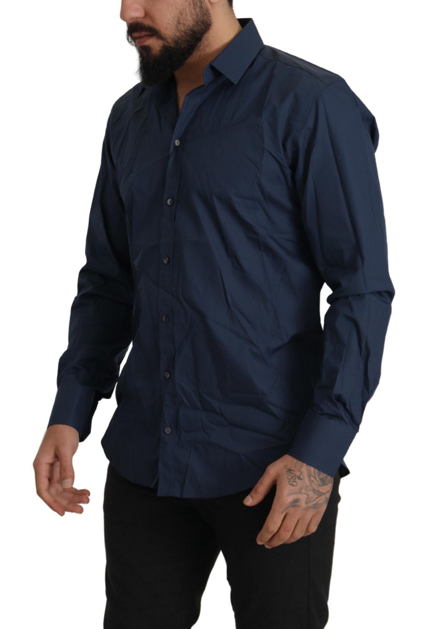 Blue Cotton MARTINI Slim Fit Dress Shirt