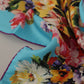 Elegant Multicolor Floral Silk Scarf
