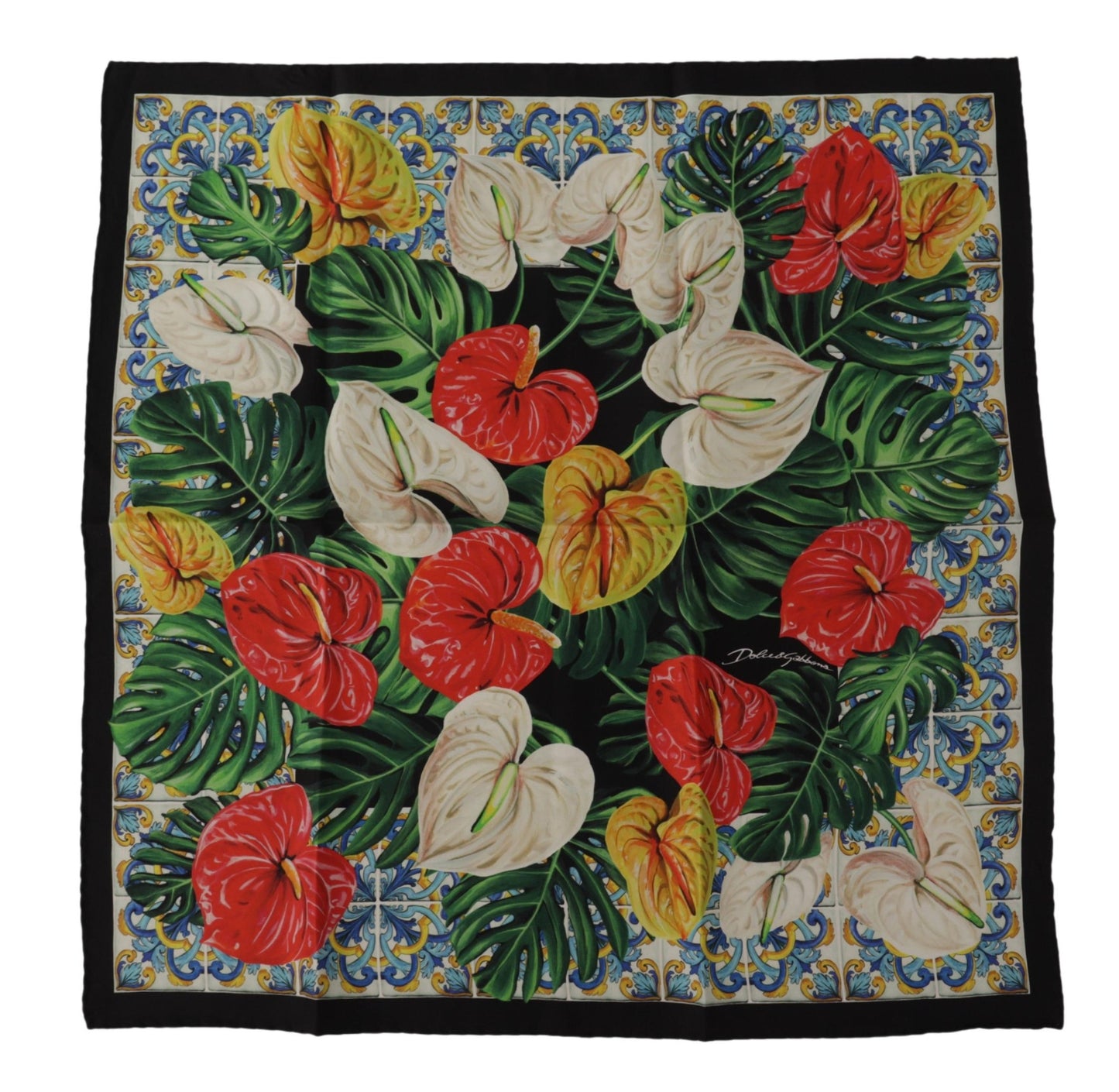 Multicolor Floral Silk Scarf