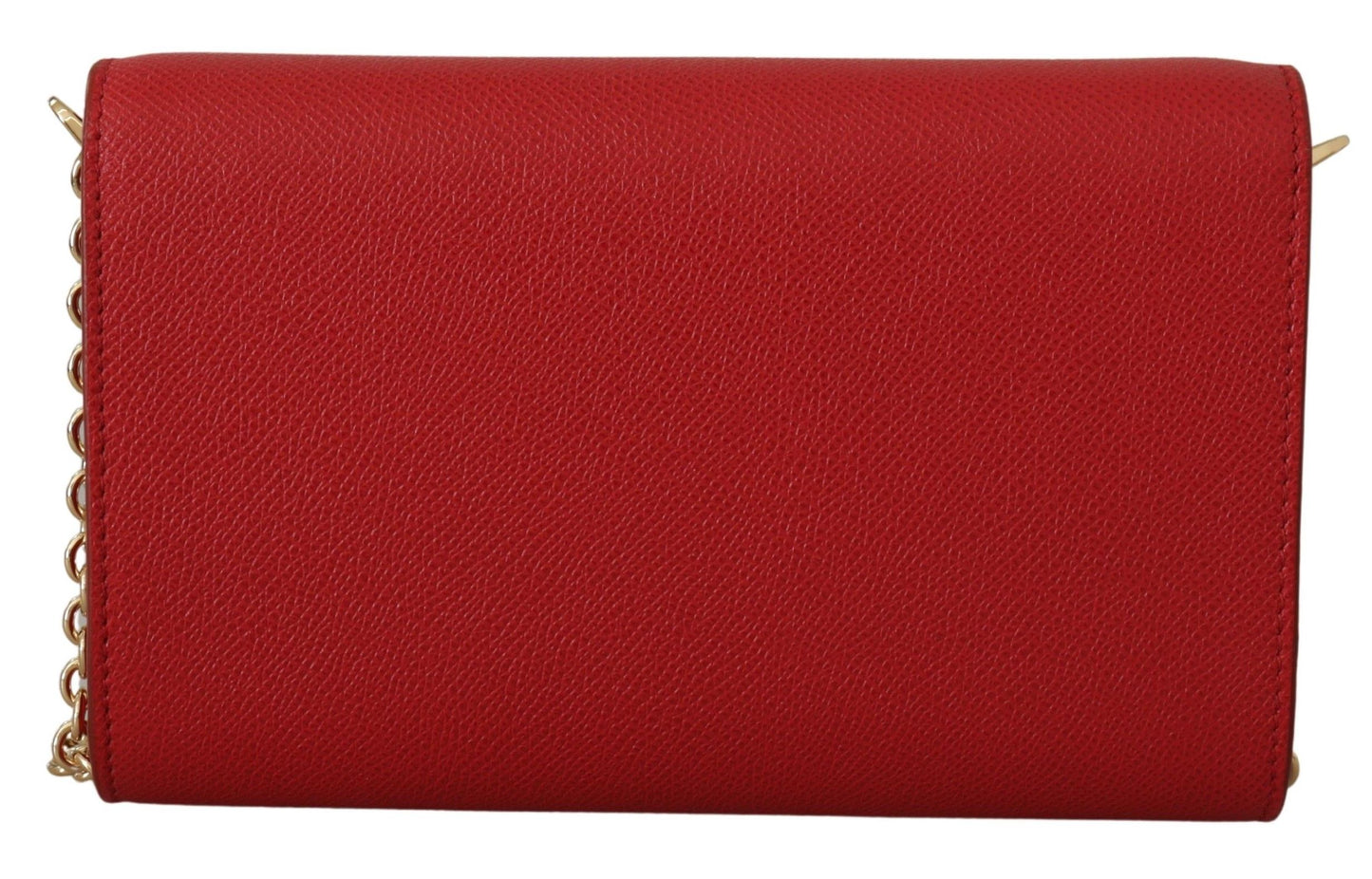 Elegant Red Leather Shoulder Bag with Gold Details