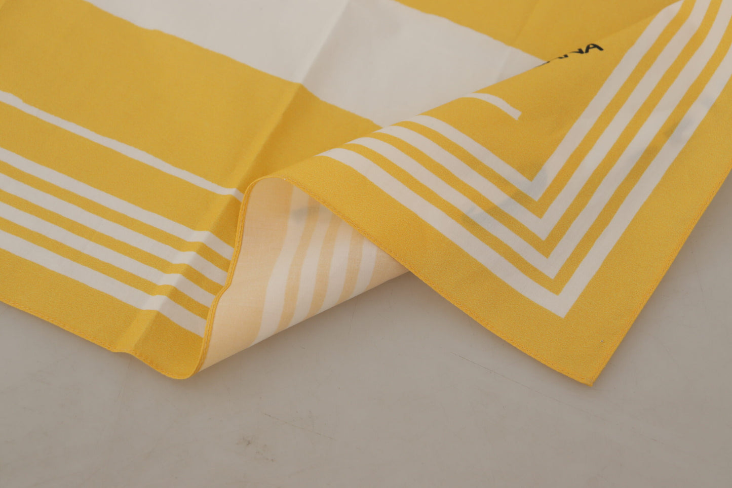 Chic Yellow White Striped Cotton Scarf