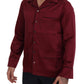 Red Silk Lounge Top Pajama Sleepwear Shirt