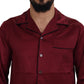 Red Silk Lounge Top Pajama Sleepwear Shirt