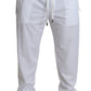 White Polyester Logo Patch Sweatpants Pants
