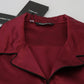 Red Silk Lounge Top Pajama Sleepwear Shirt