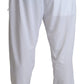 White Polyester Logo Patch Sweatpants Pants
