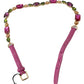 Elegant Pink Leather Crystal Belt