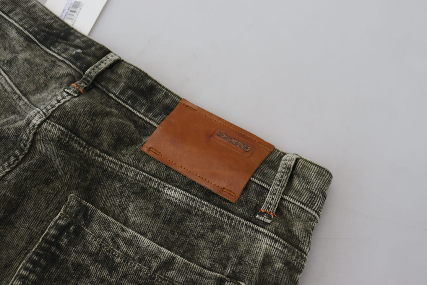 Elegant Grey Washed Corduroy Pants