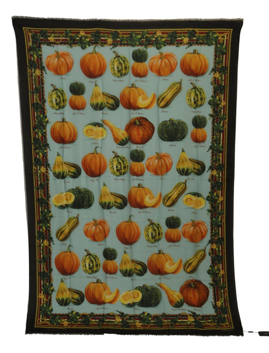 Vegetable Print Silk Blend Scarf