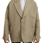 Chic Beige Jute Single-Breasted Blazer