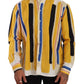 Elegant Yellow Striped Henley Shirt
