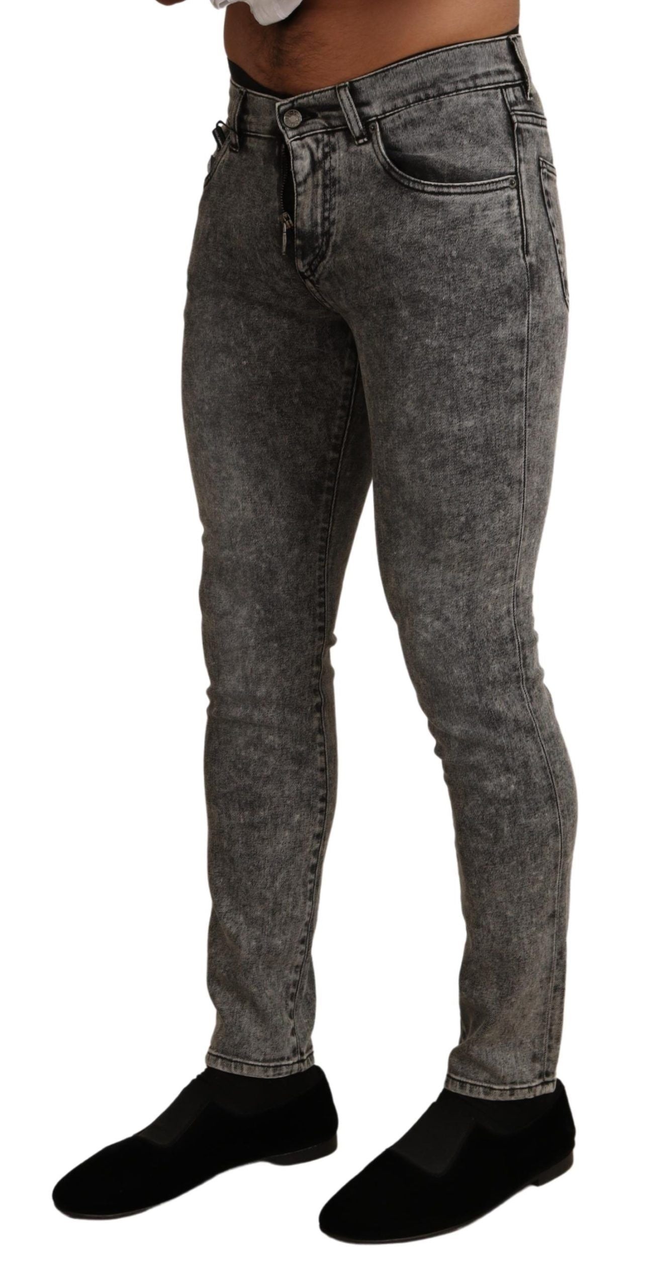 Elegant Gray Wash Skinny Jeans