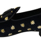 Blue Velvet Crown Slippers Loafers Shoes