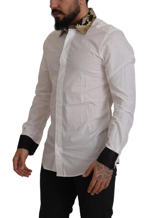 Elegant White Slim Fit Dress Shirt