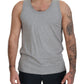Gray Sleeveless Logo Print Underwear T-shirt