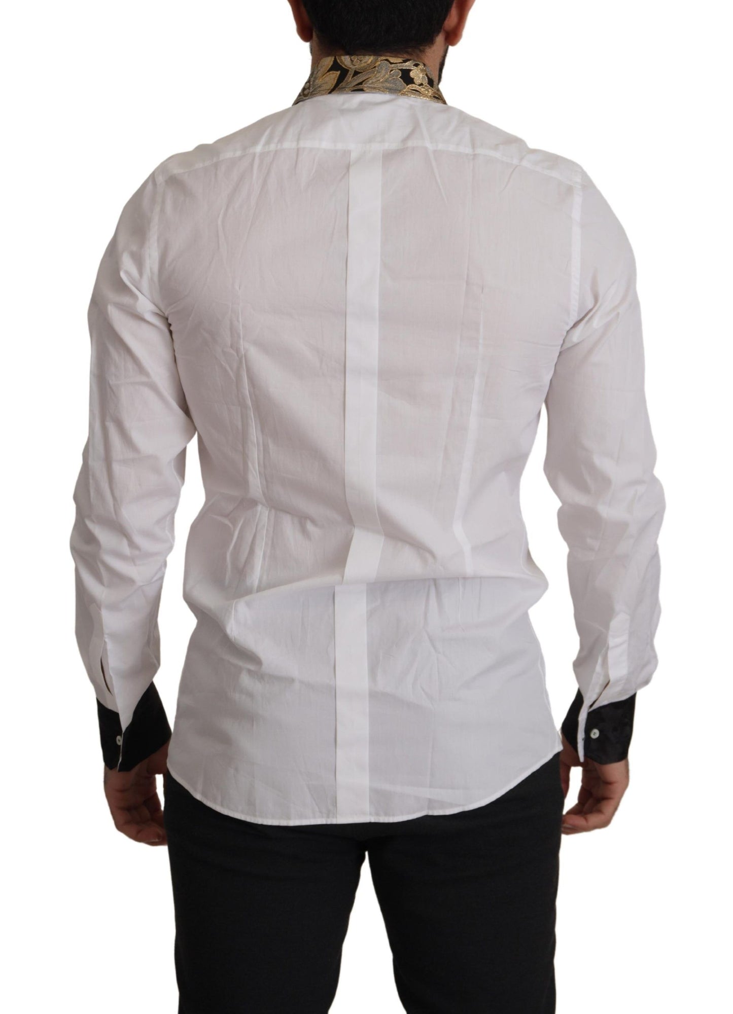 Elegant White Slim Fit Dress Shirt