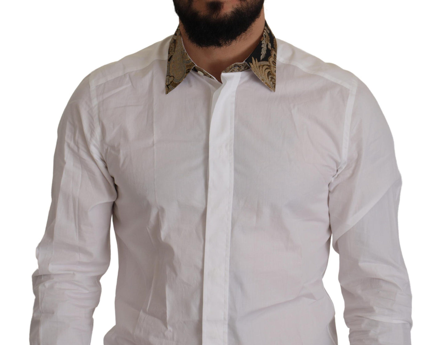 Elegant White Slim Fit Dress Shirt