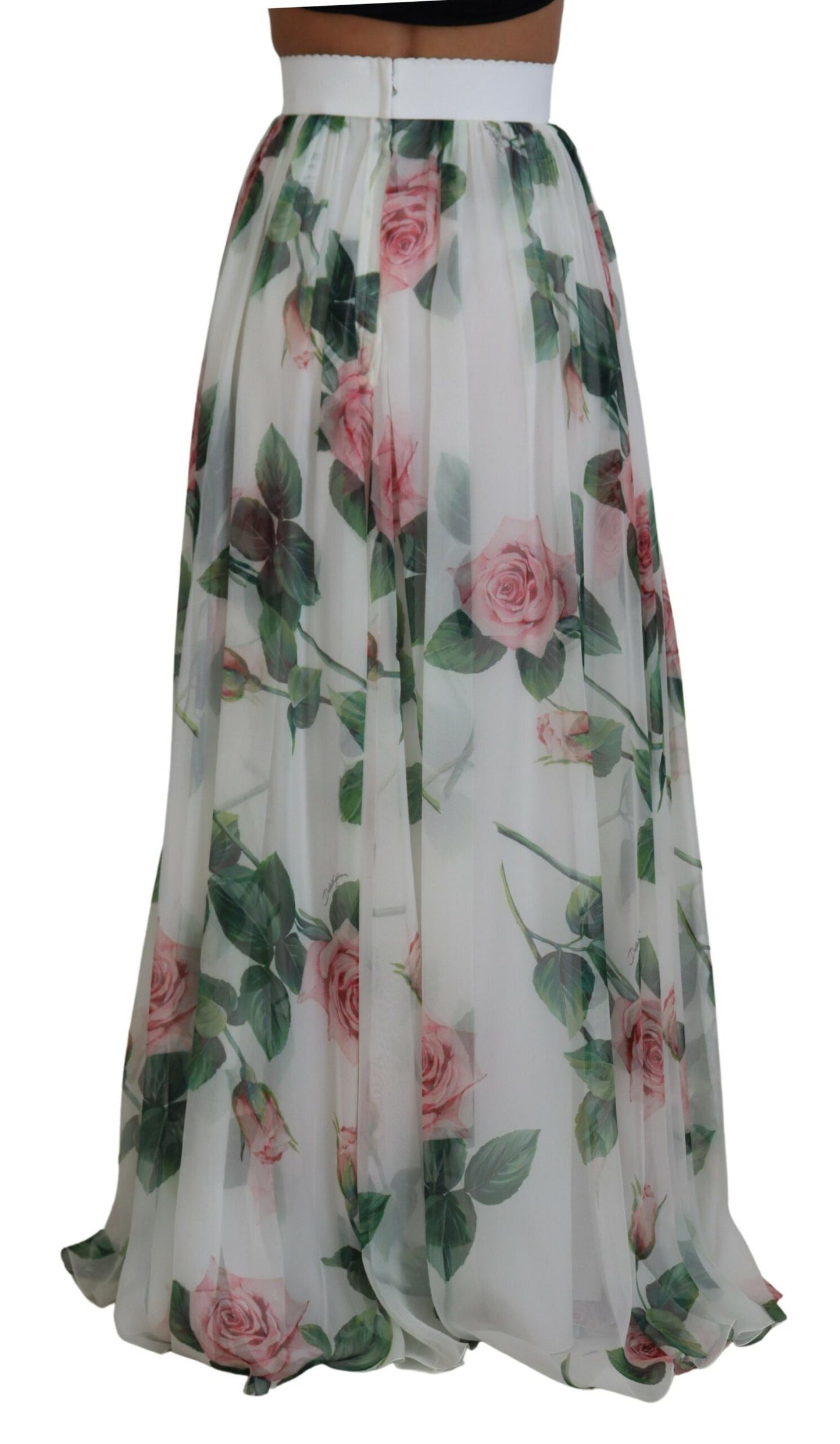 Elegant High-Waist Silk A-Line Skirt