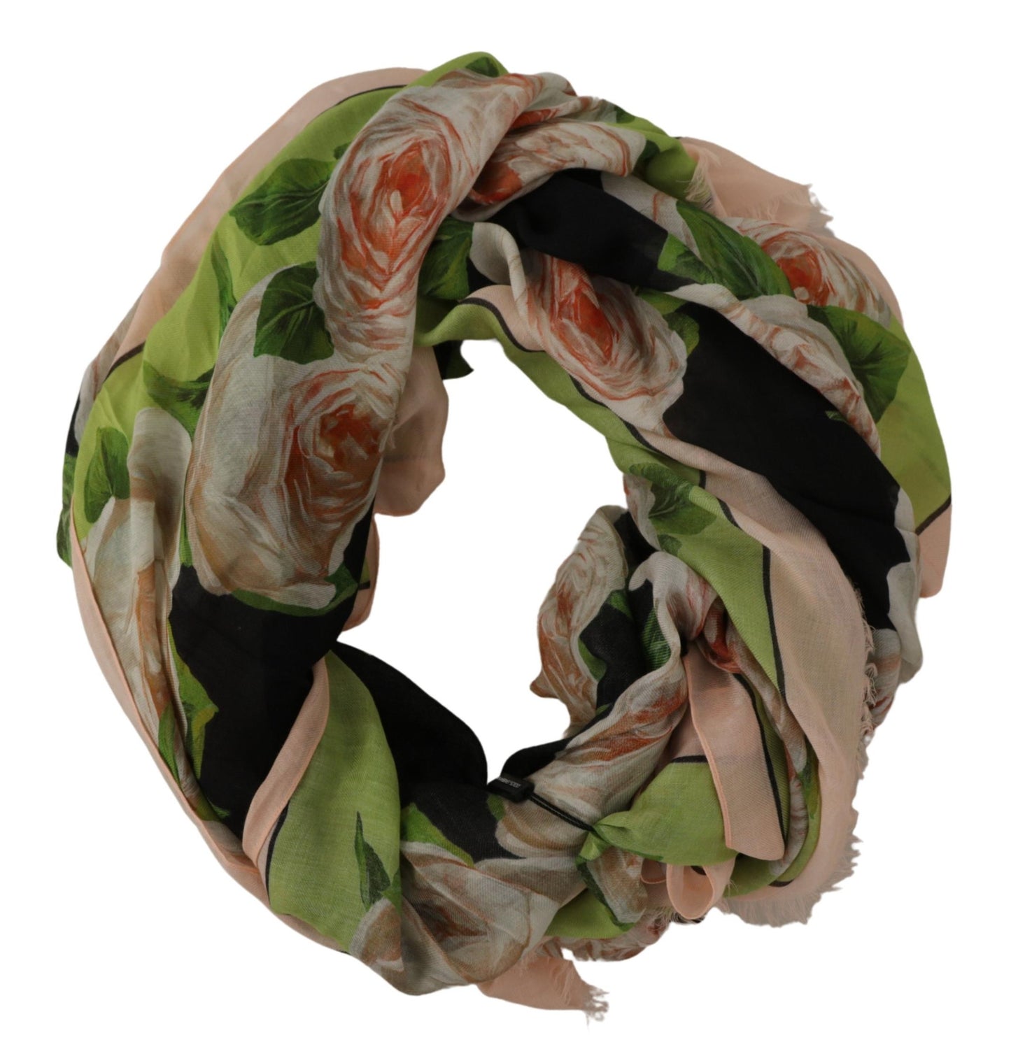 Elegant Floral Print Silk Blend Scarf