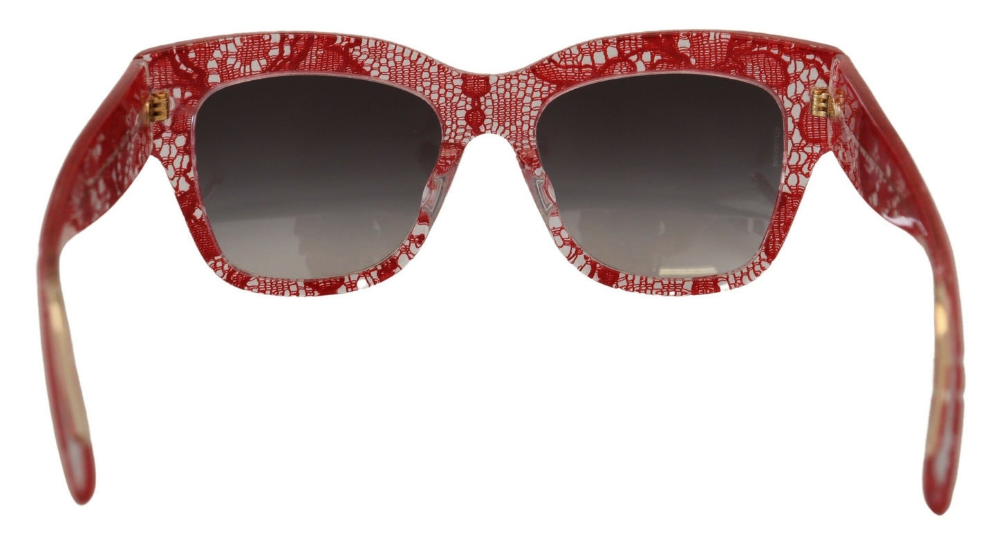 Elegant Red Lace Detail Sunglasses