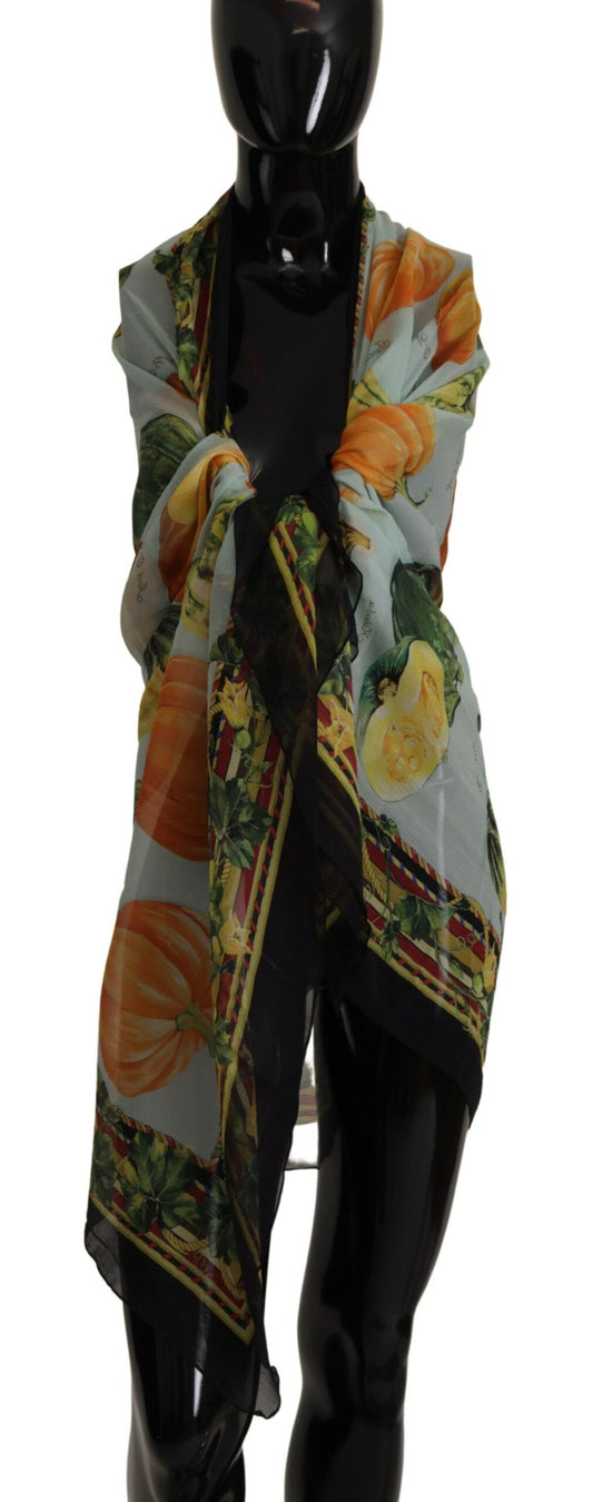 Multicolor Silk Vegetable Print Shawl