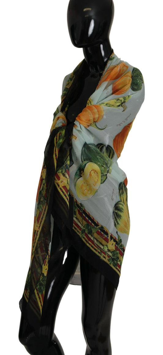 Multicolor Silk Vegetable Print Shawl