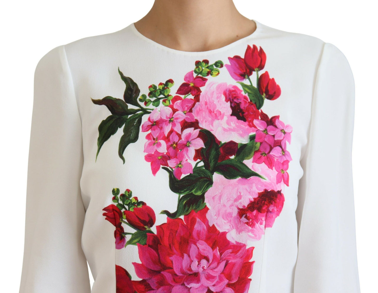 Elegant Floral Print Viscose Top Blouse