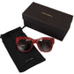 Elegant Red Lace Detail Sunglasses