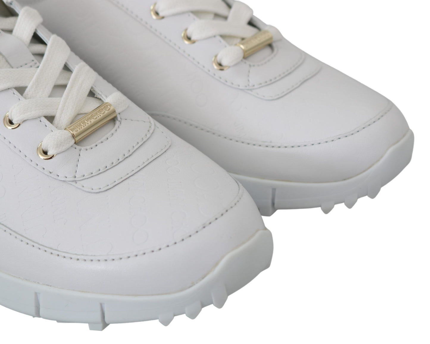 Elegant White Leather Sneakers