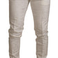 Elegant Slim Fit Brocade Dress Pants