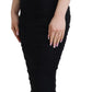 Black Sheath Midi Bodycon Lace Silk Dress