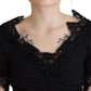 Black Sheath Midi Bodycon Lace Silk Dress