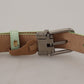 Mint Green Leather Silver Tone Metal Buckle