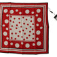 Red White Polka Dot Silk Square Scarf