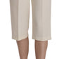 Elegant Straight Cropped Pants in Cream