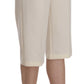 Elegant Straight Cropped Pants in Cream