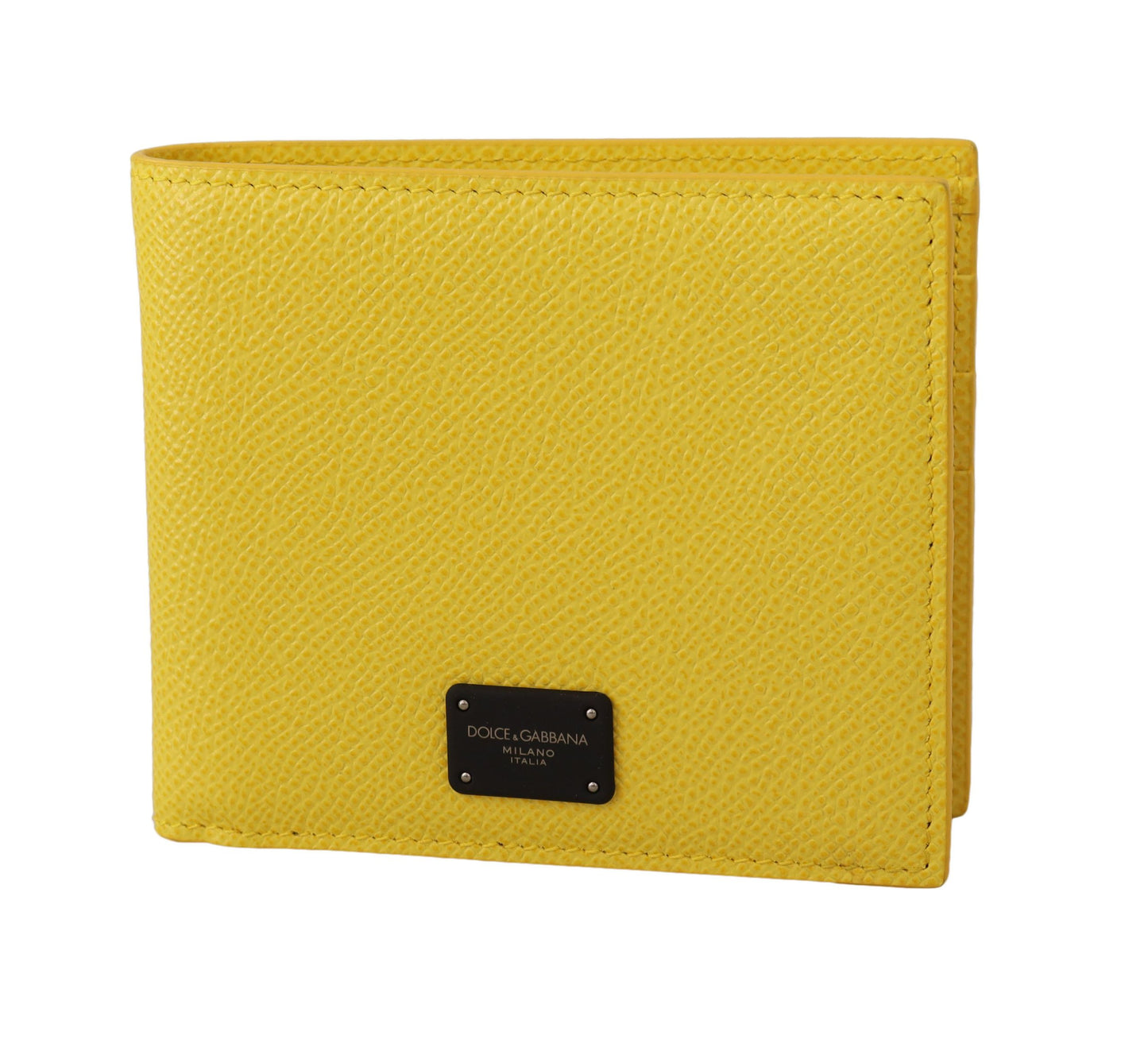 Elegant Yellow Leather Bi-Fold Wallet