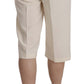 Elegant Straight Cropped Pants in Cream