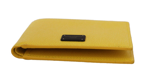 Elegant Yellow Leather Bi-Fold Wallet