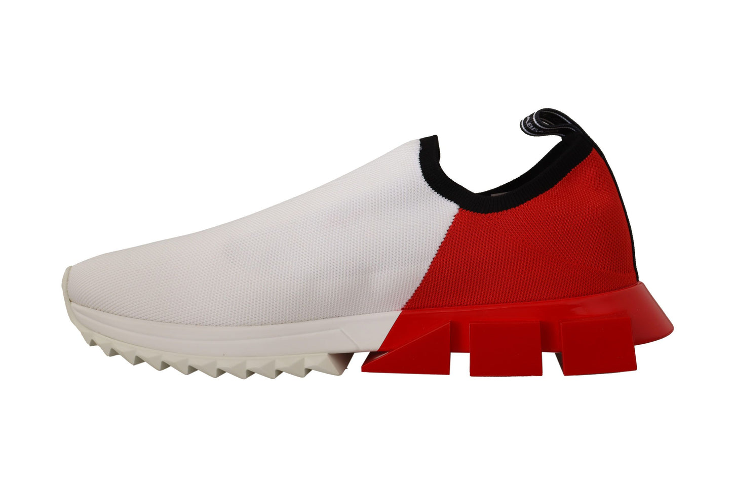 Sleek White Sorrento Sneakers with Red Accents