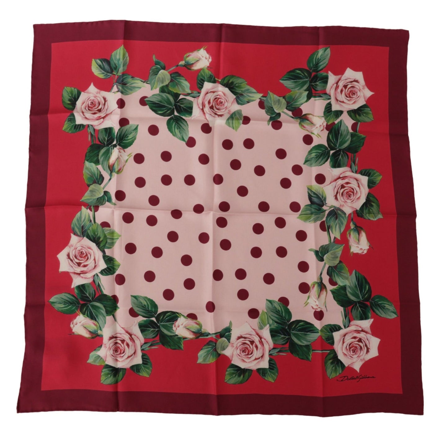 Elegant Silk Roses Square Scarf