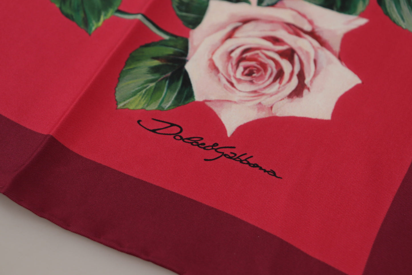 Elegant Silk Roses Square Scarf