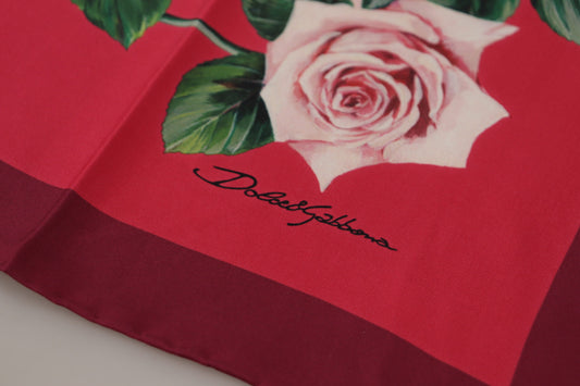 Elegant Silk Roses Square Scarf