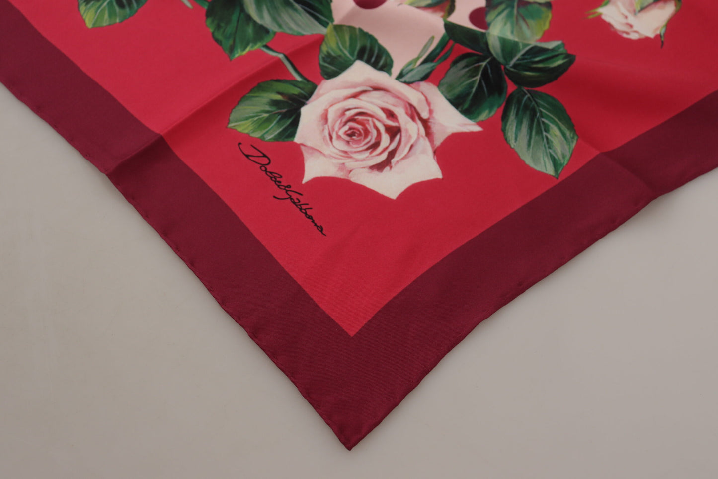 Elegant Silk Roses Square Scarf