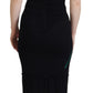 Black Sheath Bodycon Stretch Roses Dress