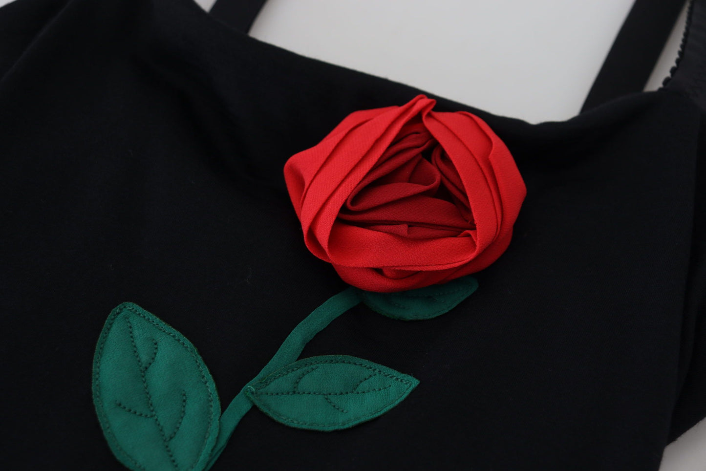 Black Sheath Bodycon Stretch Roses Dress